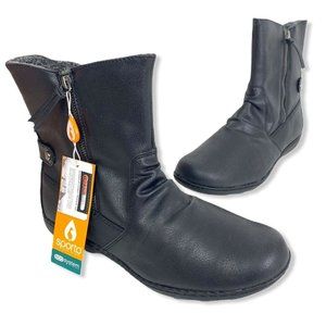 Sporto Mila Ankle Boots Black Faux Fur 10 New